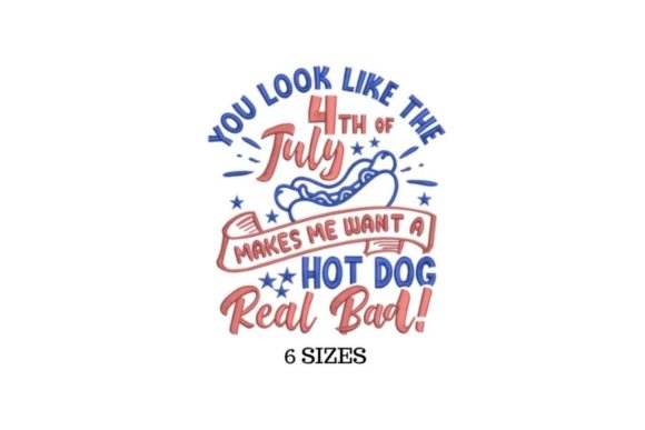 A Seller's Look at the Fourth of July Hot Dog Embroidery Design