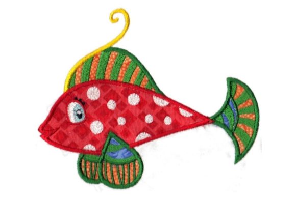 Embroidery Design Review: Red Tropical Fish with Dots
