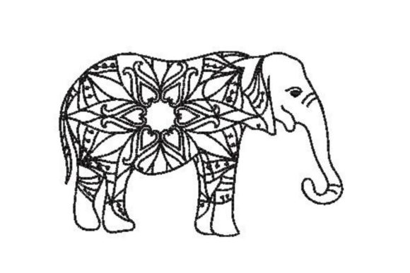 Evaluating the Elephant in Mandala Style Embroidery Design